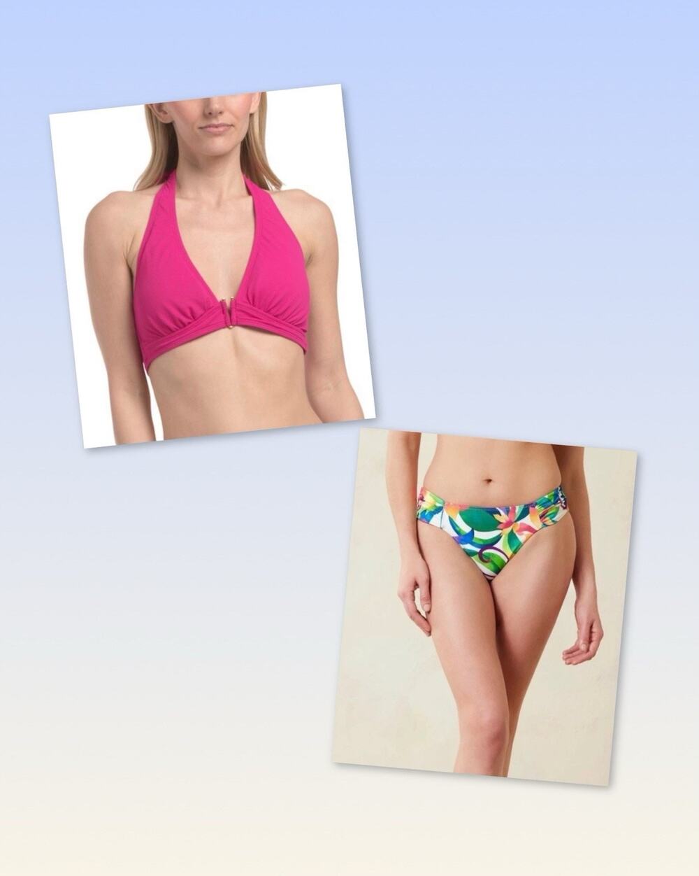 Tommy Bahama Pink Bikini Top And Floral Bikini Bottoms Size Small New with tags